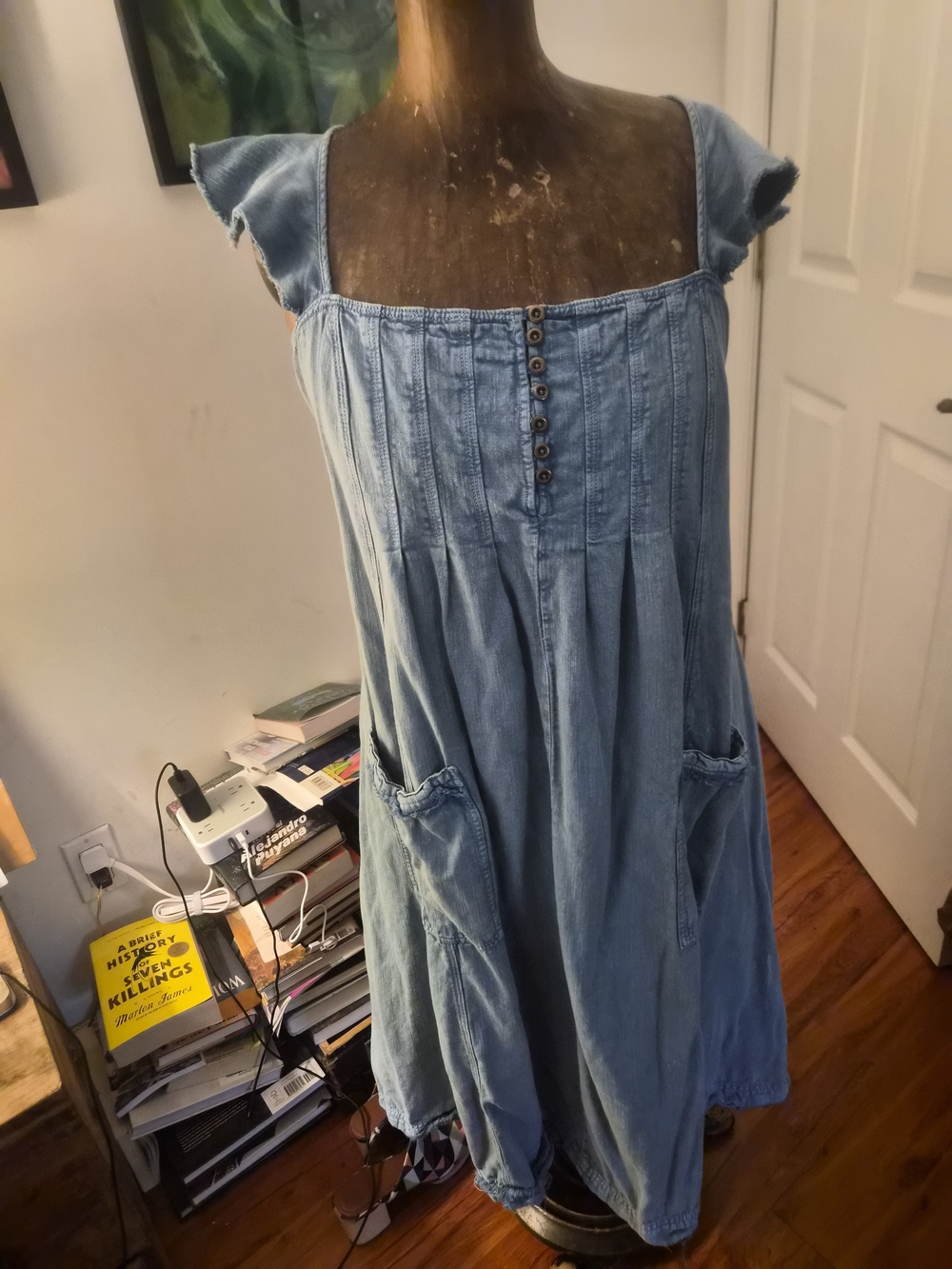 Anthropologie Light Blue Denim Sundress